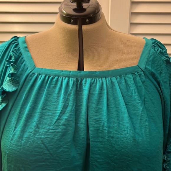 Silky teal Cato babydoll blouse size 22/24 - Picture 2 of 4